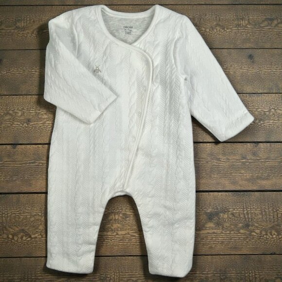 Obaibi Quilted Cable Pattern Lined Jumpsuit size 9 Months - Picture 2 of 13